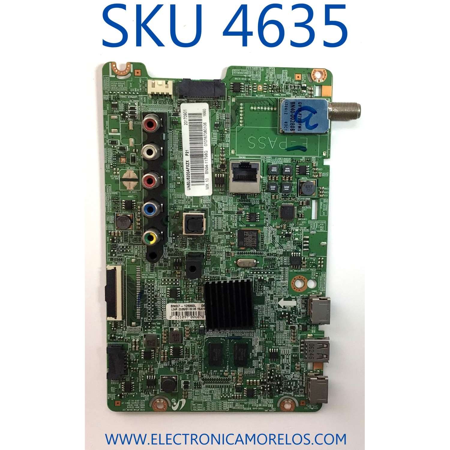 MAIN ORIGINAL PARA SMART TV SAMSUNG HD / NUMERO DE PARTE BN94-11798Q / BN41-02307B / BN9411798Q / BN9712660L / 11798Q / 010167080106 / DISPLAY T500HVN09.2 / PANEL CY-JJ050BGAV1V / MODELO UN50J5200AFXZX DD01